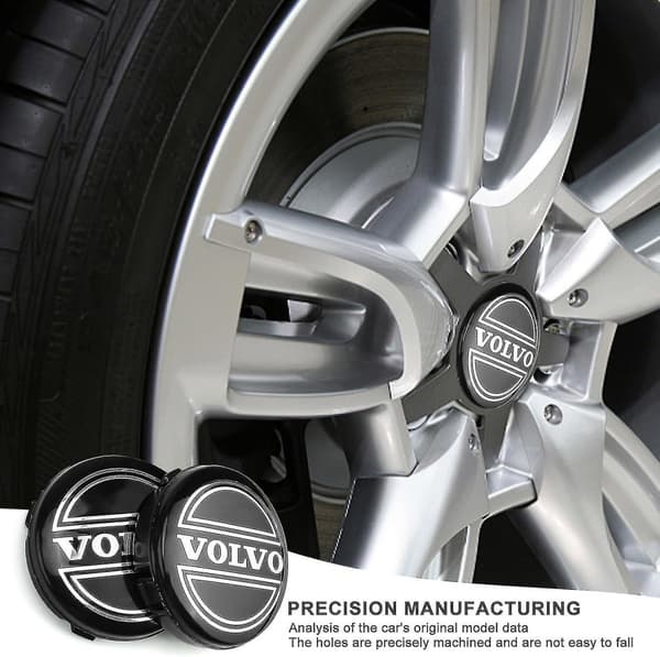 4 kpl 64 mm pölykapseleita, Volvo-pölykapselit, ABS-auton pölykapselit logolla
