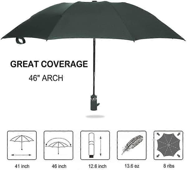 Compact Folding Reverse Umbrella Light Grey 117 cm