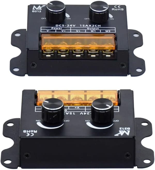 CCT Strip DC 2CH Knap, Kabinet LED Controller Til Dobbelt Hvide Lys, 5V-24V Lysdæmper med Metal