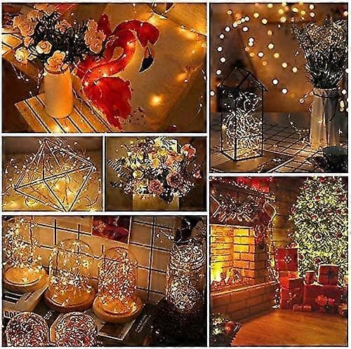 LED Battery Operated String Lights, 12 Pieces 2m 20LED Micro Copper Wire String Lights Battery Powered Lamps for Bedroom, Indoor, Christmas, Outdoor