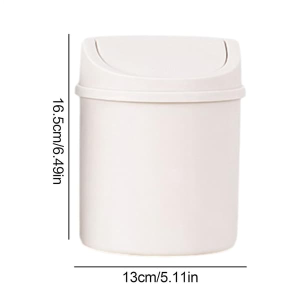 White Generic Tabletop Trash Can | Desktop Trash Can with Lid | Small Portable Tabletop Trash Can | Kitchen Trash Can For B