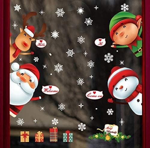 Christmas Window Decals Snowman Christmas Removable Wall Decals