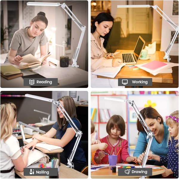 LED Skrivebordslampe - Clip-on LED Skrivebordslampe - Øyebeskyttelse - 3 Lysmoduser, 10 Lysstyrker