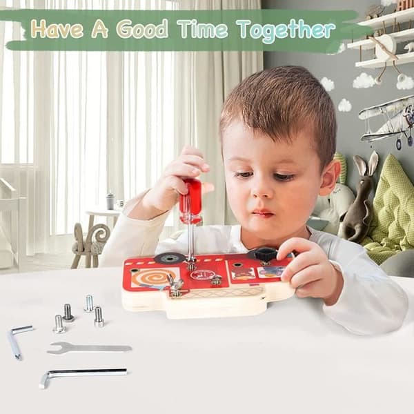 Montessori Toy - Busy Board - Educational Toy - Screwdriver Tool - Fine Motor Skill Development - Ages 3-6