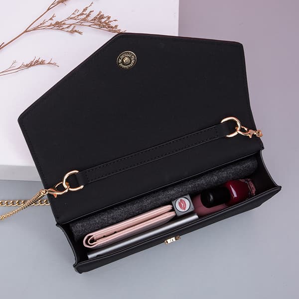 En sort (ca. 22*5*15 cm) Dame Clutch Elegant Clutch Tasker fo