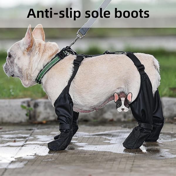 (med ekstra stropper) Vinterhundestøvler, sklisikre vanntette hund