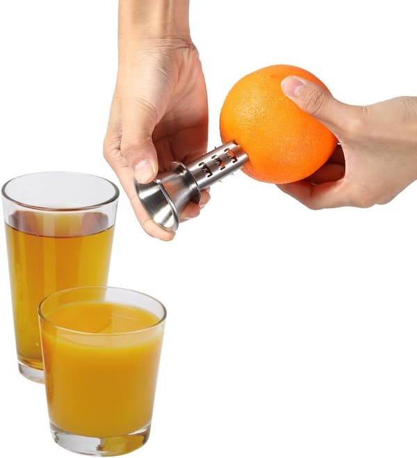 Praktisk manuel citruspresser i rustfrit stål til appelsin, citron og lime