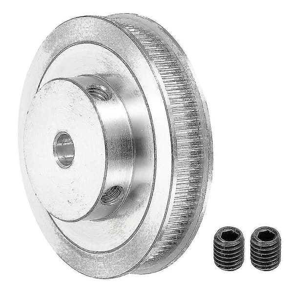 80 Teeth 8mm Bore Aluminum Pulley Synchronous Wheel Silver with Screw for 3D Printer Belt