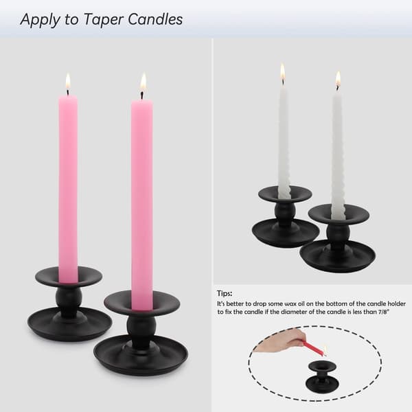Ljusstake för bordsdekoration, 2-pack, metallljusstake
