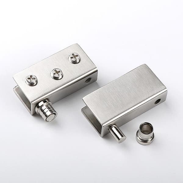 4 Glasdørhængsler 90 Pivothængsel Punch-fri Glas Rustfrit Stål Passer Til 5-8mm Glas