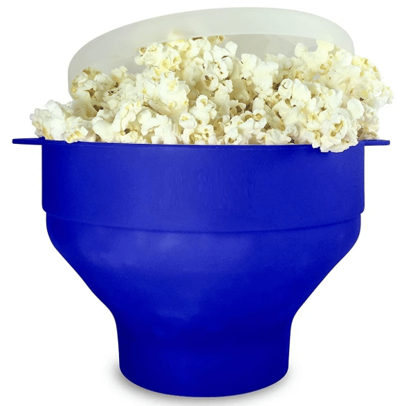 Hoppa-Poppa-Hinkande Popcornskål i Blå Silikon blue