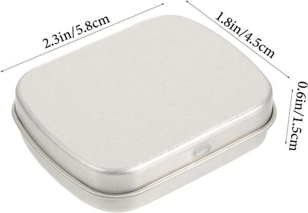 4 stk. små metalbeholdere med låg, bærbare mini matterede sølvbeholdere 58x45x15 mm