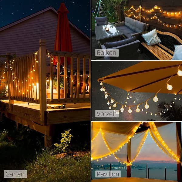 40 LED Ball String Lights - 6M Warm White Outdoor Garden Party Decor[JUN]