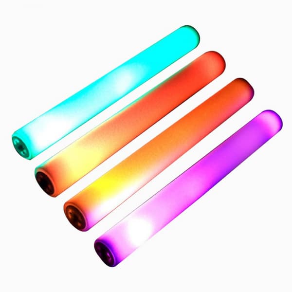 5 stk 16\" skumglødepinner, 3 moduser fargeskiftende LED-lyspinne