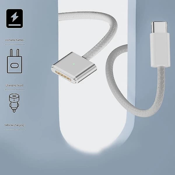 Magnetisk USB C til Magsafe 3 opladerkabel (140w), magnetisk opladerkabel
