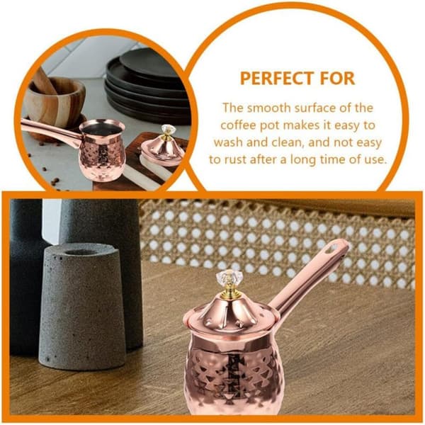 Copper Turkish Coffee Pot, Tea Coffee Maker, Milk Warmer, Hot Chocolate, Butter Pot 600 ml, or Pink