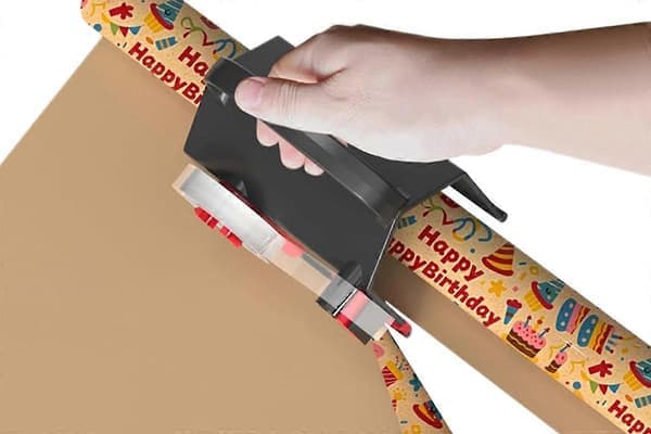 2-pakke gavepapirkutter og dobbelttapeholder for julegaveinnpakning