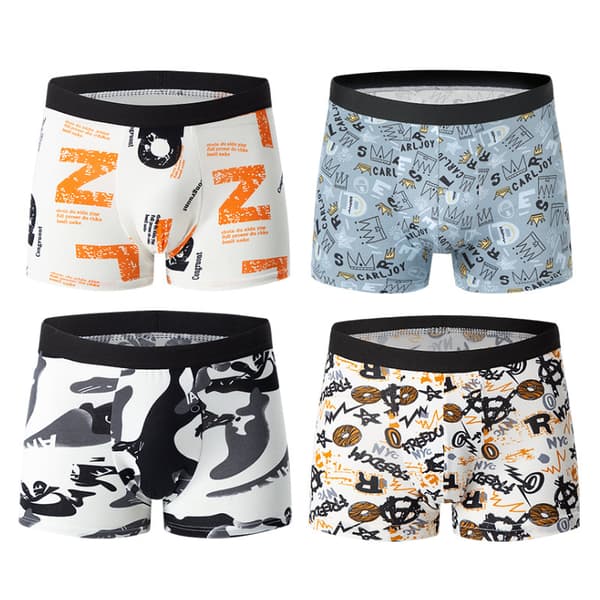 4-pak boxershorts til mænd, afslappede, åndbare, komfortable, elastiske sportsshorts M M