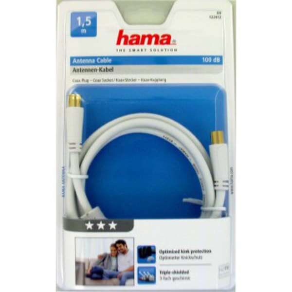 Kabel Antenne 100dB 1.5m Vit