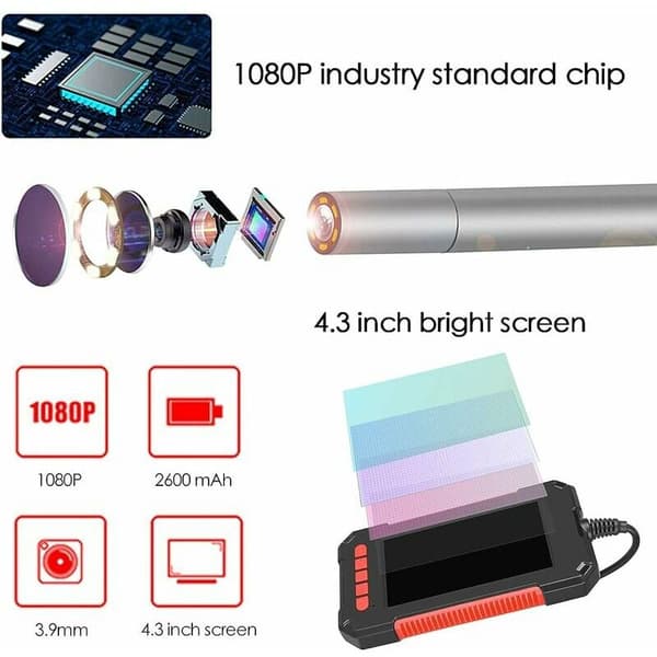 Industrial Borescope, 1080P HD Digital Inspection Camera, 4.3 Scr