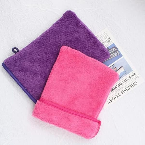 5-delt vaskekludsæt, mikrofibervaskeklude, badehåndklæder, makeupfjerner, ansigtsvask, 15 x 20 cm (5 farver)
