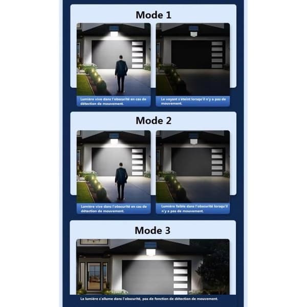 Solcellelampe - 228 LED - Bevægelsessensor - 3 tilstande - IP67 Vandtæt