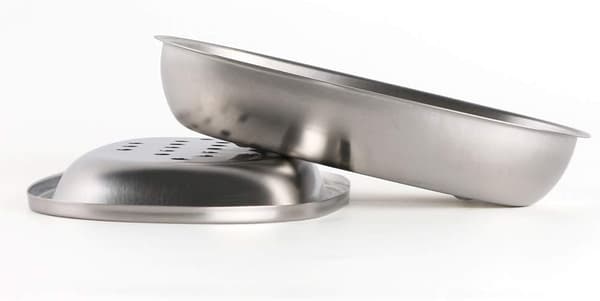 14×9,5×2,8 cm Double-Layer Stainless Steel Soap Dish for Kitchen and Bathroom