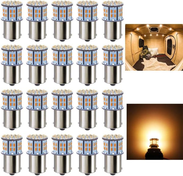 1156 1141 1003 7506 BA15S LED-lampor Varmvit 20-pack, Sup