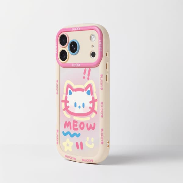 Cute Phone Case Compatible with iPhone 17 Pro Max, Big Head Cat Case, Cartoon Animal Soft TPU Shockproof Bumper Cover iPhone 17 Pro Max iPhone 17 Pro Max