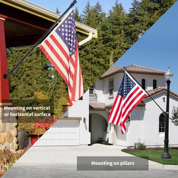 Flagpole Holder Adjustable Bracket for Outdoor Use - Heavy Duty Aluminum Multi-Position Mounting Bracket, Rust-Proof With Hardware, 1\" Inner Diameter