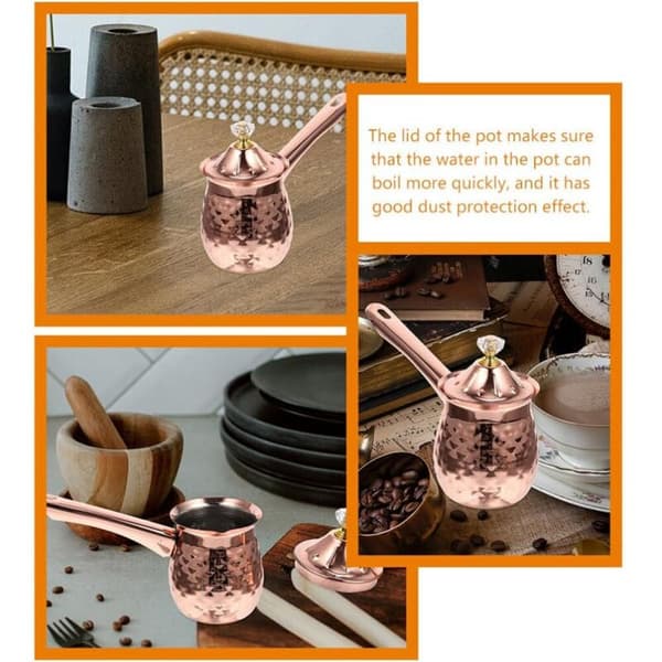 Copper Turkish Coffee Pot, Tea Coffee Maker, Milk Warmer, Hot Chocolate, Butter Pot 600 ml, or Pink