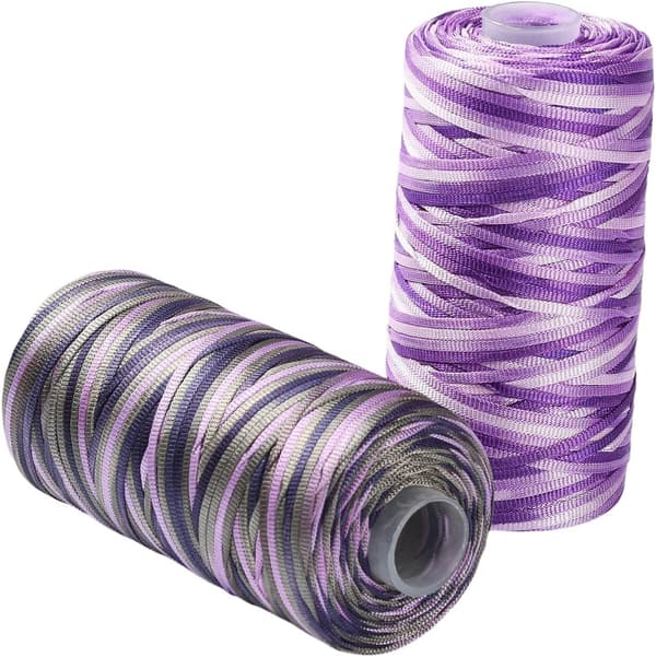3 mm lila handvirkande garn issilke polyestertråd Purple