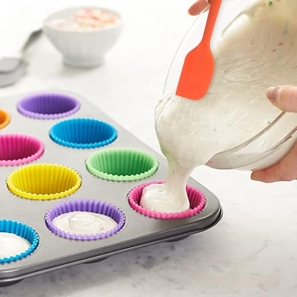 36-pack återanvändbara muffinsformar, premium silikon, miljövänliga muffinsformar