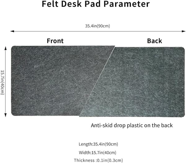 Large Felt Keyboard and Mouse Pad, 900x400x30mm, Felt Desk Mat/Table Pad