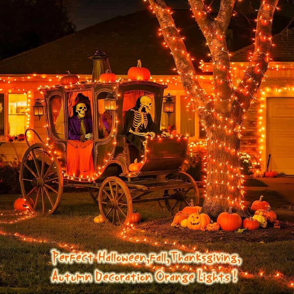 Orange Halloween-lyskæde, 3M 20 LED efterårslyskæde, orange LED til Halloween-dekorationer