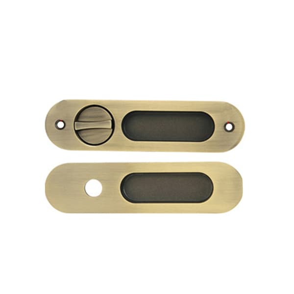 Flush Sliding Door Handle Set - Embedded Lock Body Handle for Interior Doors Bronze Bronze 546