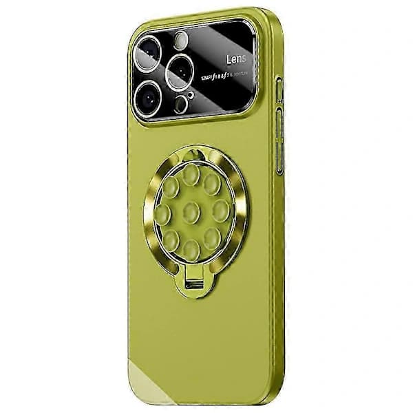 Skal för iPhone 14 Pro Kompatibelt med MagSafe, sugproppsstativ, PC-telefonskal - Grön