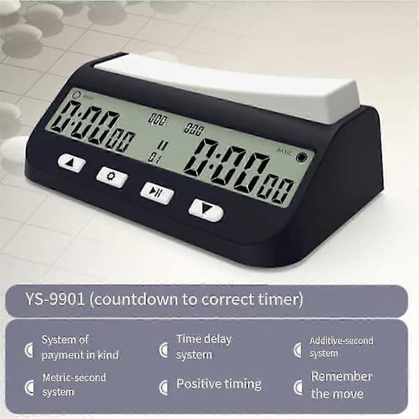 Sjakk Timer Profesjonell Sjakk Klokke Multifunksjonell Digital Klokke Svart
