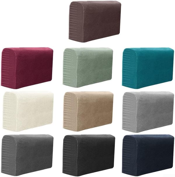 Armlenebeskyttere Sofa laget av tøyelig og maskinvaskbart materiale for å gi varig beskyttelse (hvit) rice white
