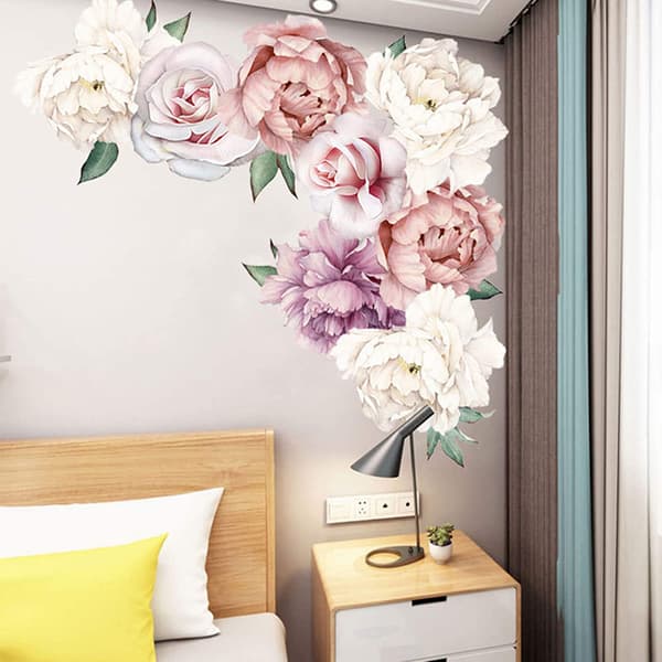 Pion Väggdekor Blommor Väggdekaler, Pioner Ros Blommor