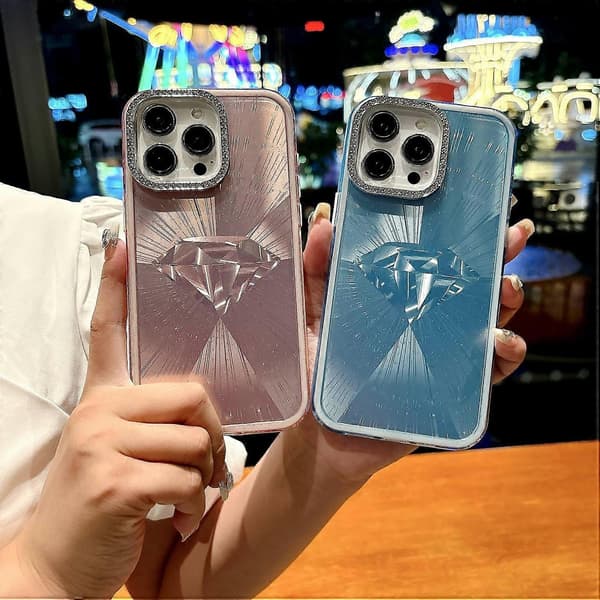 Deksel for iPhone 16 Pro Max IMD Diamantmønster TPU+PC Støtsikkert Telefondeksel