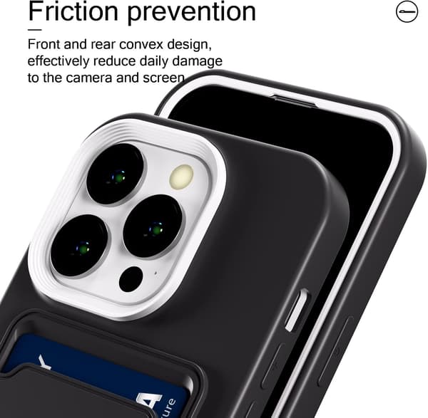 Mjukt TPU-telefonfodral kompatibelt med Apple iPhone 16 Pro, baksida med kortfack [JUN]