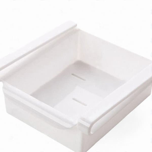 Sliding Freezer Refrigerator Space-Saving Storage Box Organizer Holder Shelf Rack New.white