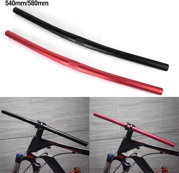 25 Diameter Rak Design (Rött Cykelstyre 4mm Vikbart Lättvikts Aluminiumlegering Cykling 580mm)