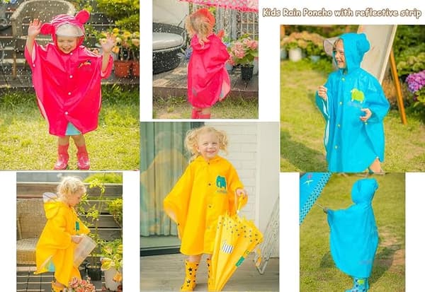 Barn Regnponcho Tecknad Regnrock Jacka Lätt Skolb