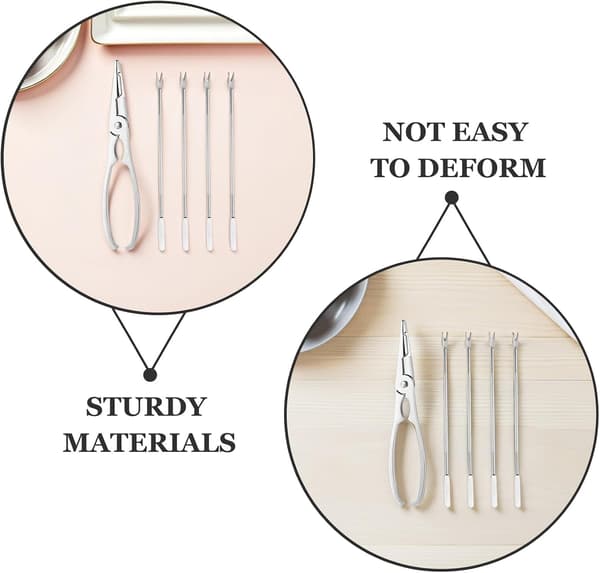 Stainless Steel Crab Tools for Eating Silverfish and Shellfish, Crab Shell Crackers for Eating Seafood
