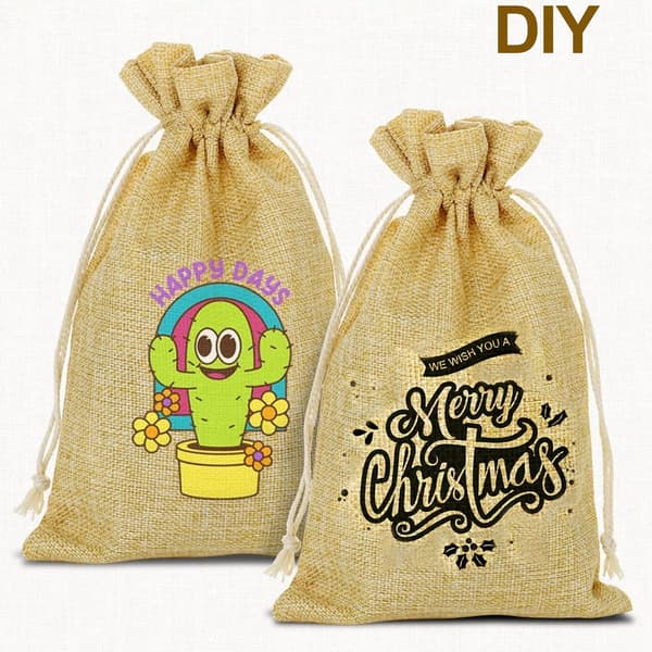 24-pack presentpåsar i jute, 7x9 cm små linnepåsar för smycken och bröllop [JUN]
