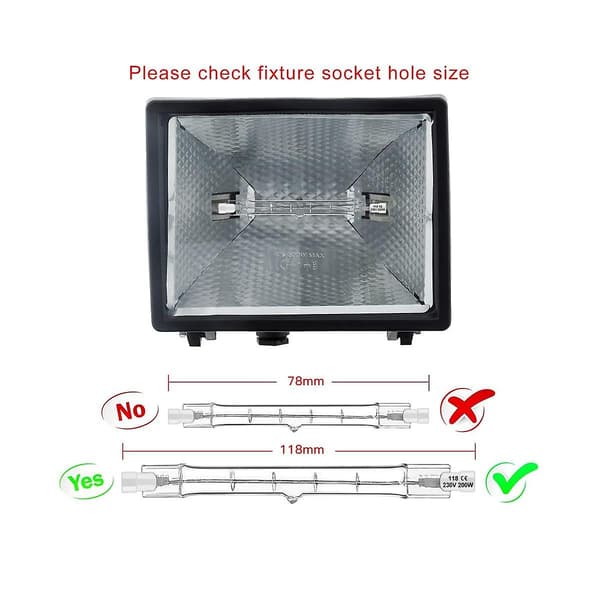 R7s 200W Dimbar Halogenpære 118mm 230V Kompatibel med R7s[JUN]