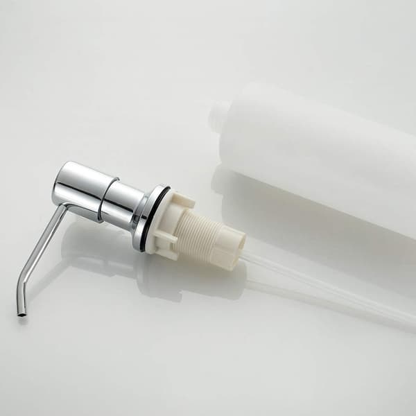 Silver Diskbänk Tvåldispenser 500ML, Flytande Pump Diffuser, Dold Diskmedelsdispenser, Krom