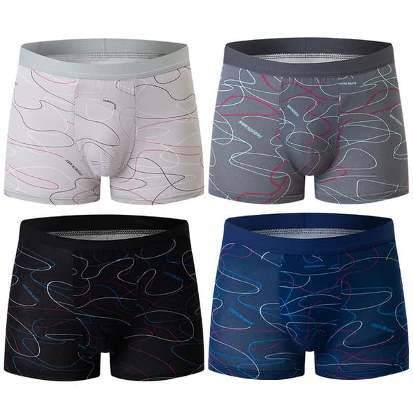 4-pak boxershorts til mænd, afslappede, åndbare, komfortable, elastiske sportsshorts XL XL